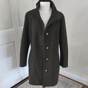 Calvin Klein Olive Green Wool-Blend Pea Coat